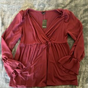 Torrid Deep Red Wrap Top